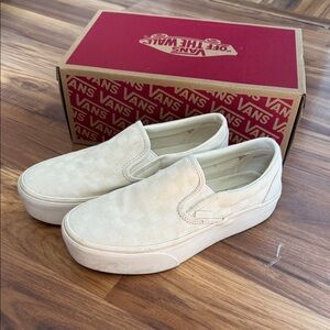 Vans Marshmallow Checkered Slip-On Sneakers